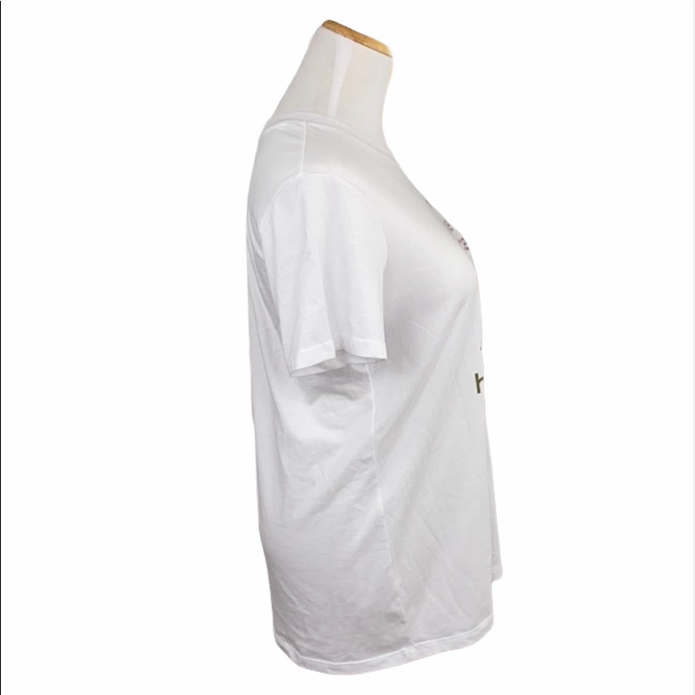 Fabletics White Love Peace Laughter Crew Neck Tee - Picture 4 of 12